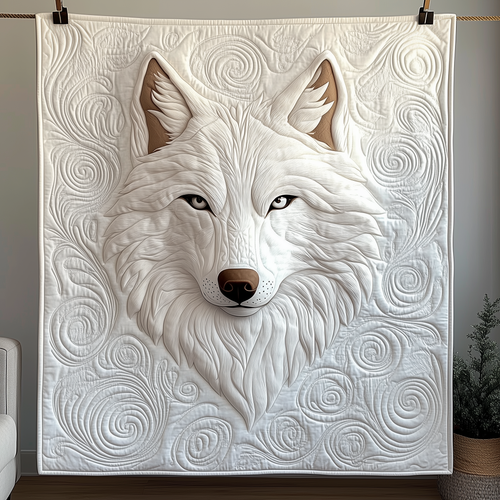 Ethereal White Wolf Quilted Blanket GFTOTP1880