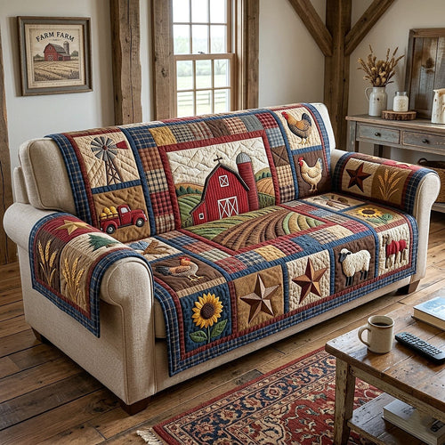 Farmhouse Charm Quilted Sofa Cover GFTOTP18828