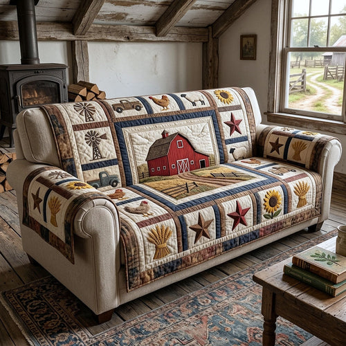 Farmhouse Charm Quilted Sofa Cover GFTOTP18829