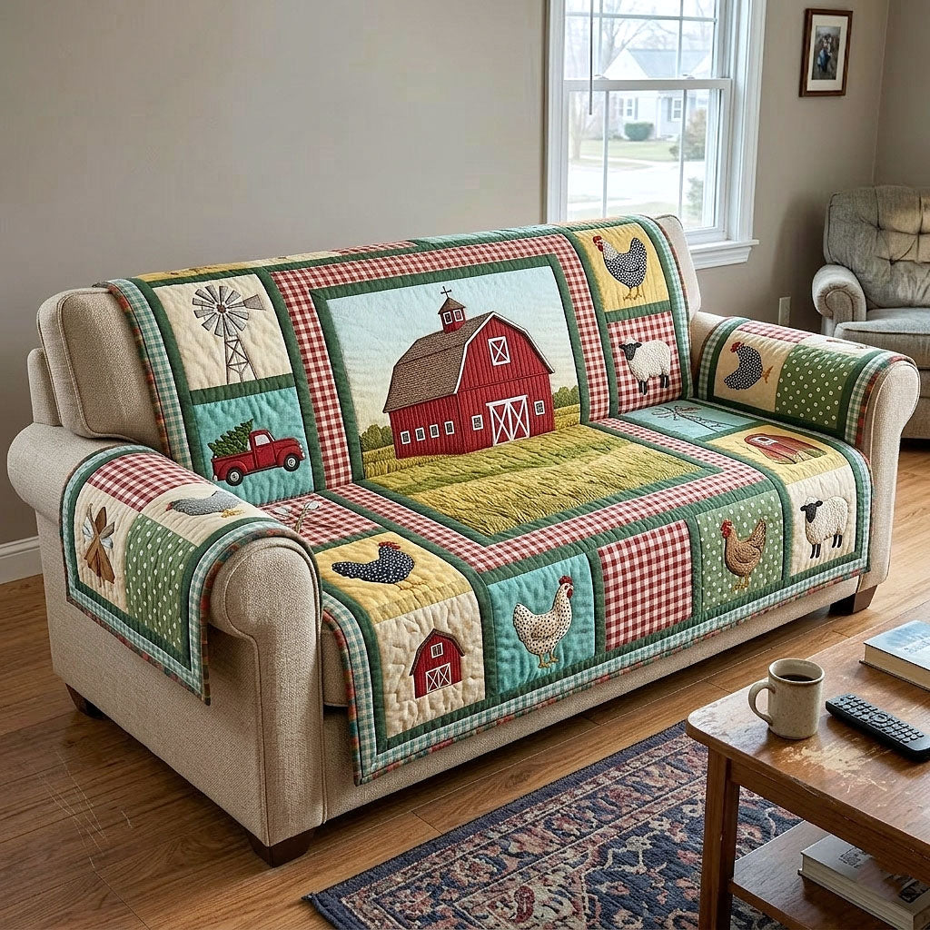 Farmhouse Charm Quilted Sofa Cover GFTOTP18830