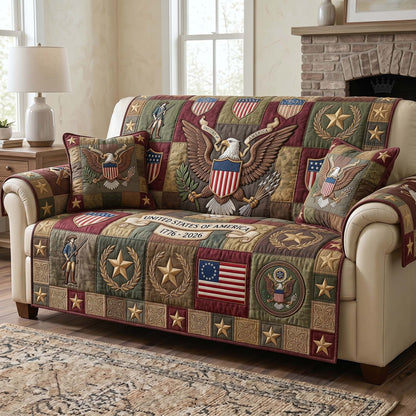Heritage Patch Quilted Sofa Cover GFTOTP18834