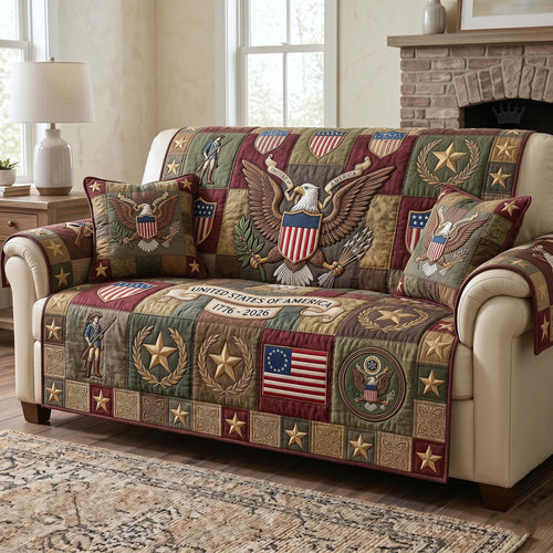 Heritage Patch Quilted Sofa Cover GFTOTP18834