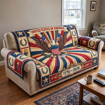 Heritage Patch Quilted Sofa Cover GFTOTP18836