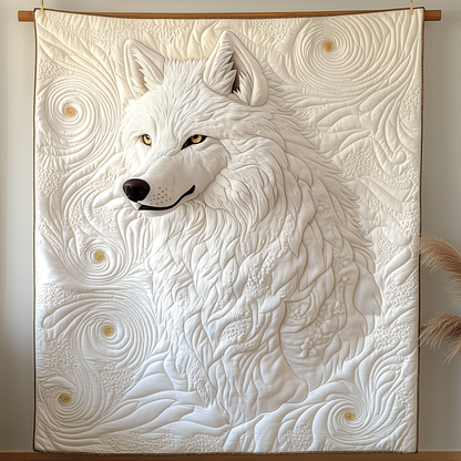 Ethereal White Wolf Quilted Blanket GFTOTP1883