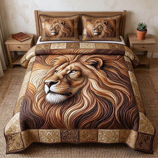 Majestic Lion 3-Piece Quilted Bedding Set GFTOTP18860
