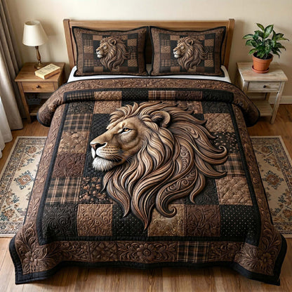Majestic Lion 3-Piece Quilted Bedding Set GFTOTP18862