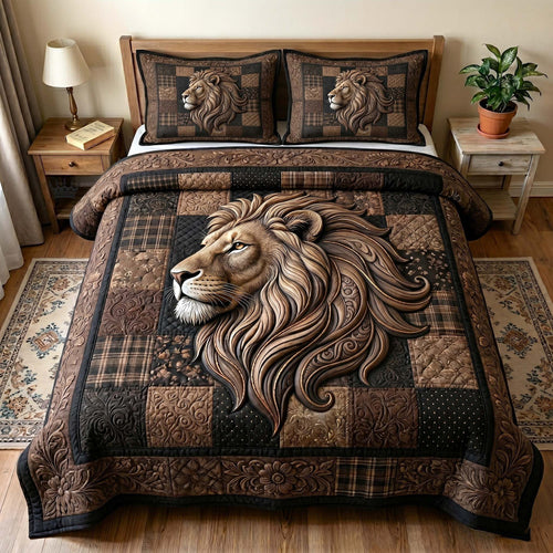 Majestic Lion 3-Piece Quilted Bedding Set GFTOTP18862