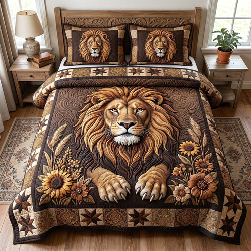 Majestic Lion 3-Piece Quilted Bedding Set GFTOTP18865