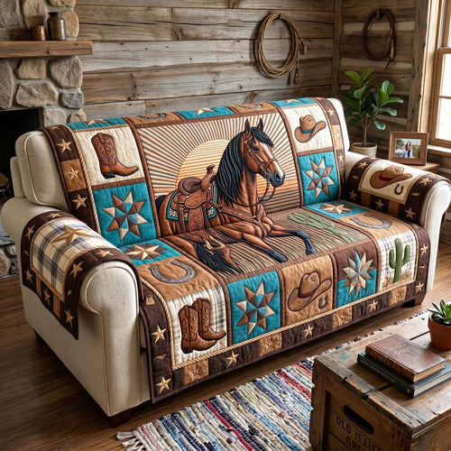 Prairie Horse Quilted Sofa Cover GFTOTP18877