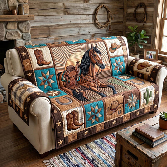Prairie Horse Quilted Sofa Cover GFTOTP18877