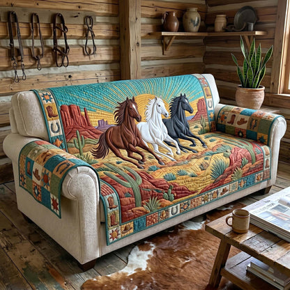 Prairie Horse Quilted Sofa Cover GFTOTP18878