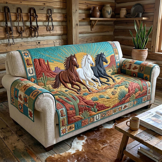 Prairie Horse Quilted Sofa Cover GFTOTP18878
