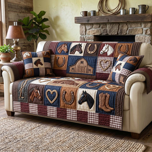 Prairie Horse Quilted Sofa Cover GFTOTP18880