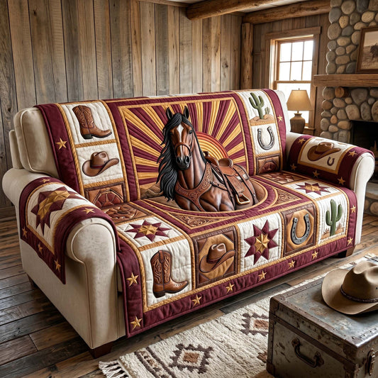 Prairie Horse Quilted Sofa Cover GFTOTP18881