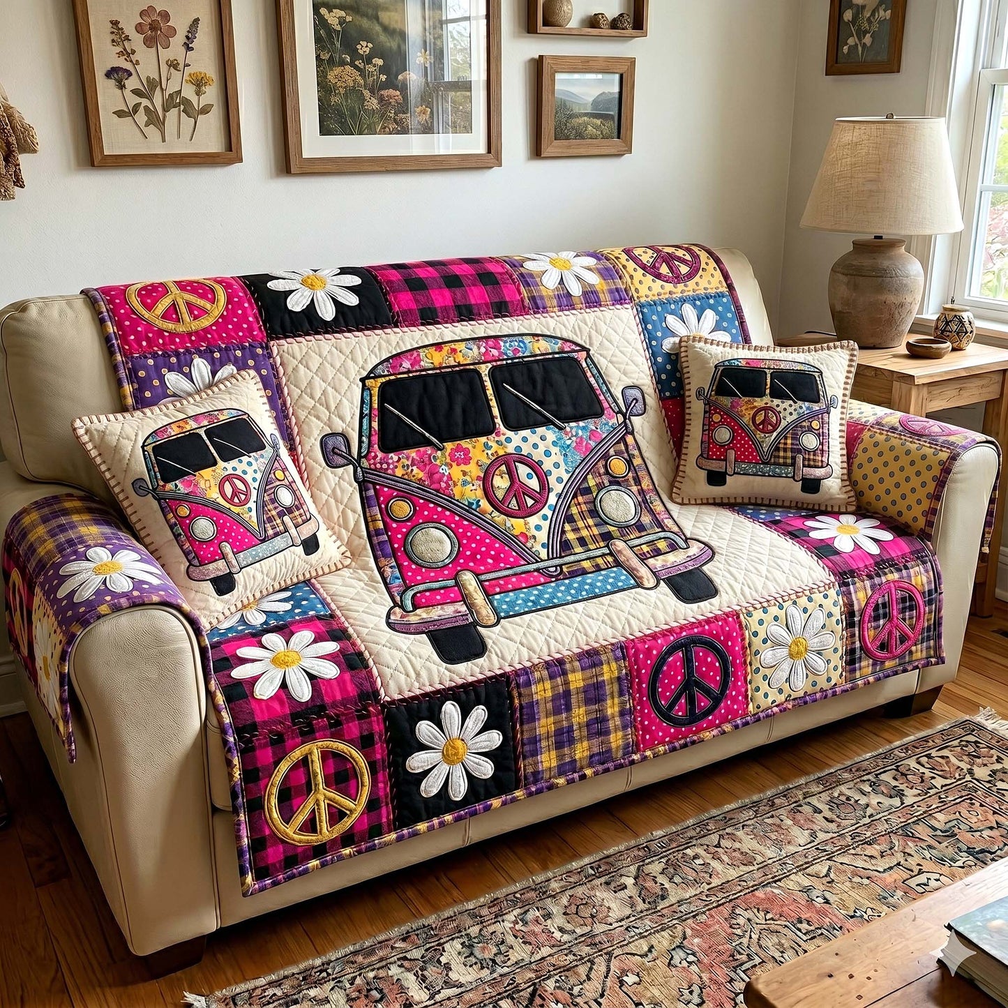 Hippie Patchwork Quilted Sofa Cover GFTOTP18907