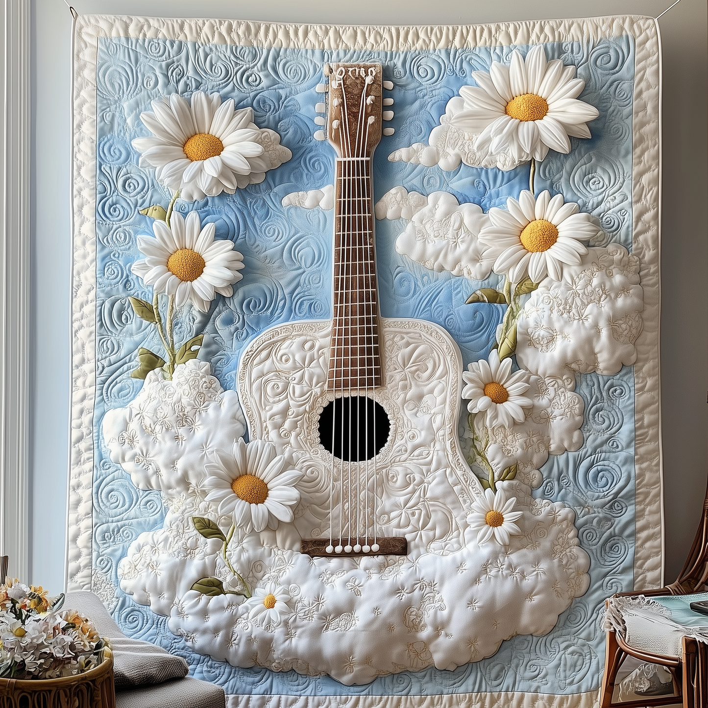 Melodic Dream Guitar Quilted Blanket GFTOTP1893