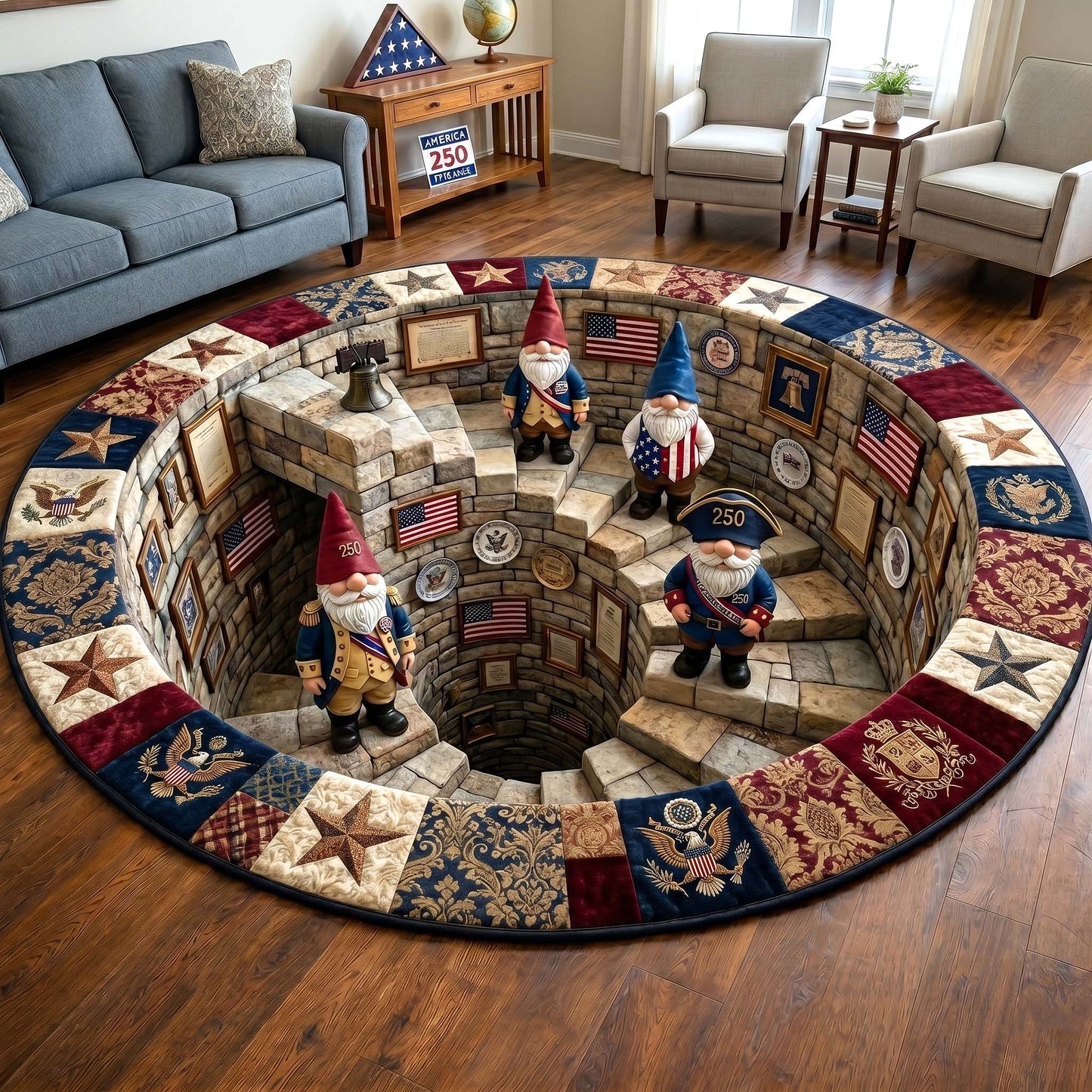 Patriotic Legacy Quilted Round Mat GFTOTP18965