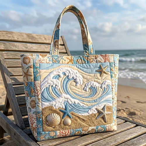 Coastal Whisper Quilted Tote Bag GFTOTP18976