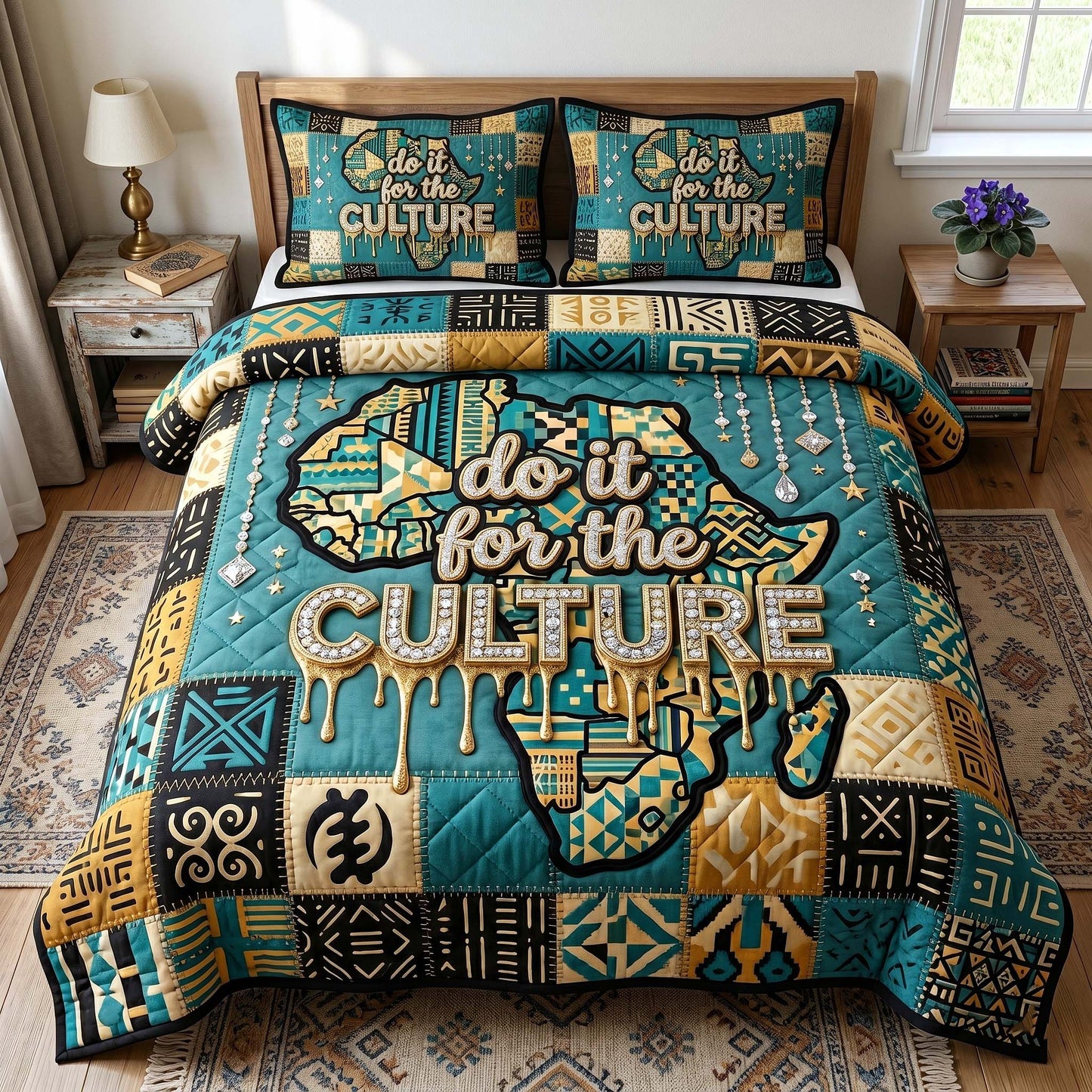 Melanin Legacy 3-Piece Quilted Bedding Set GFTOTP18982