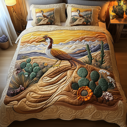 Southwest Spiritual Roadrunner 3-Piece Quilted Bedding Set GFTOTP1898