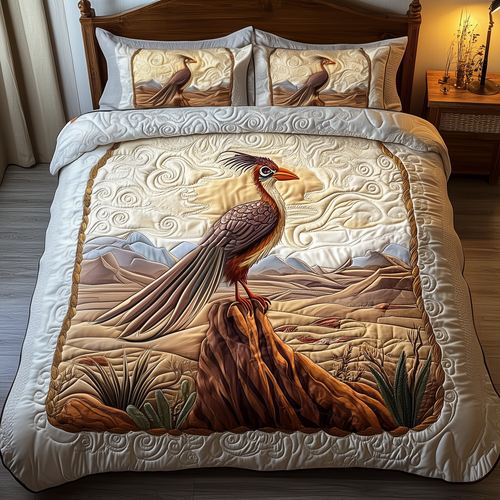 Southwest Spiritual Roadrunner 3-Piece Quilted Bedding Set GFTOTP1899