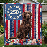 Patriotic Labrador Quilted Blanket GFTOTP19024