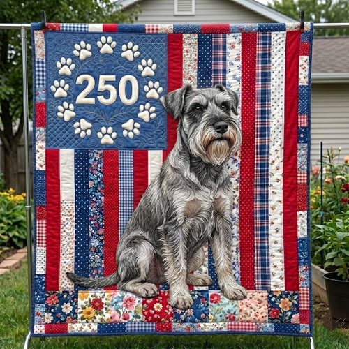 Patriotic Schnauzer Quilted Blanket GFTOTP19027