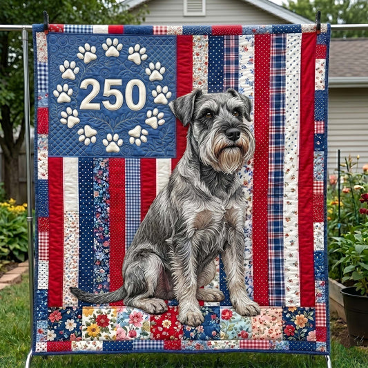 Patriotic Schnauzer Quilted Blanket GFTOTP19027