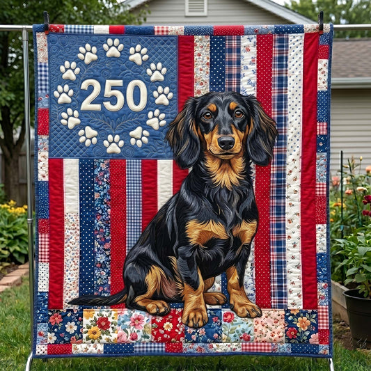 Patriotic Dachshund Quilted Blanket GFTOTP19028