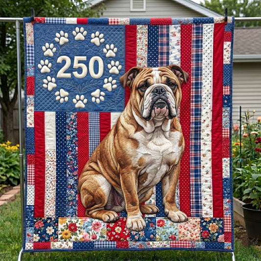 Patriotic Bulldog Quilted Blanket GFTOTP19029