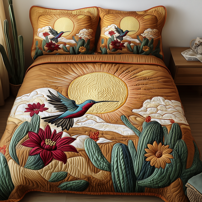 Southwest Spiritual Hummingbird 3-Piece Quilted Bedding Set GFTOTP1902