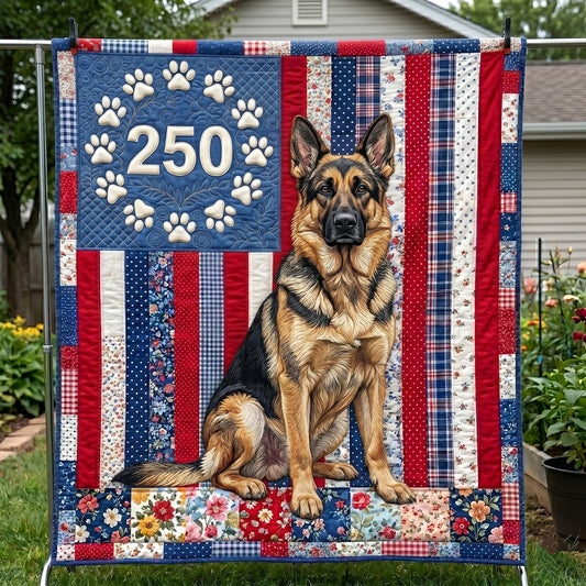 Patriotic German Shepherds Quilted Blanket GFTOTP19030