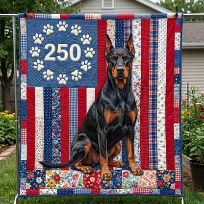 Patriotic Doberman Quilted Blanket GFTOTP19031