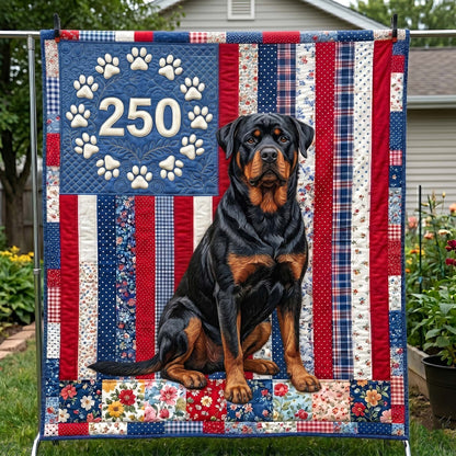 Patriotic Rottweiler Quilted Blanket GFTOTP19032
