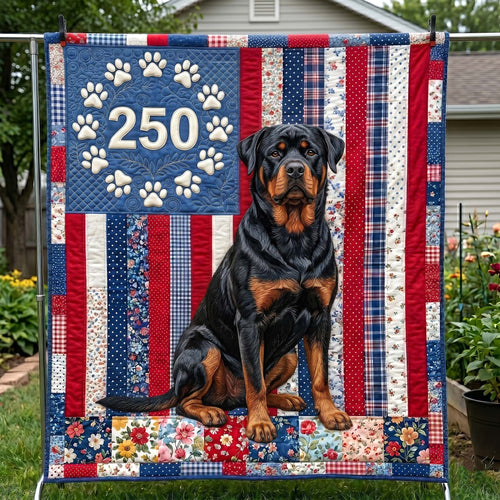 Patriotic Rottweiler Quilted Blanket GFTOTP19032