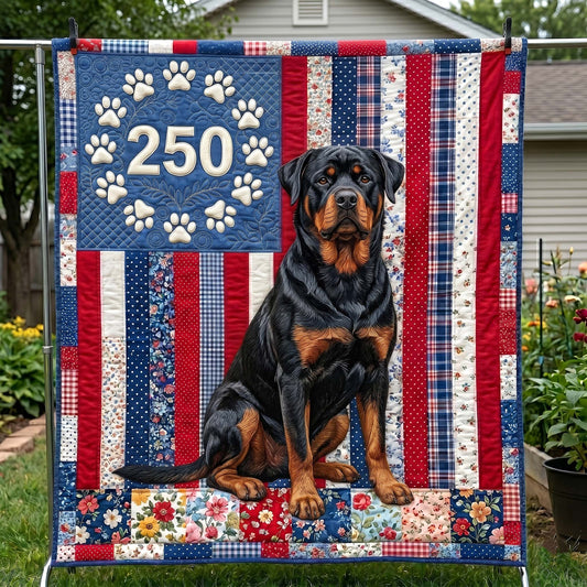 Patriotic Rottweiler Quilted Blanket GFTOTP19032