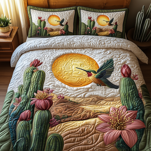 Southwest Spiritual Hummingbird 3-Piece Quilted Bedding Set GFTOTP1903