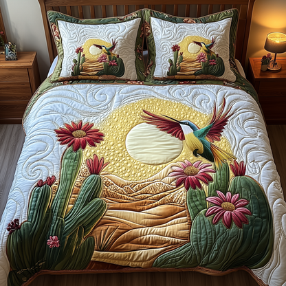 Southwest Spiritual Hummingbird 3-Piece Quilted Bedding Set GFTOTP1904