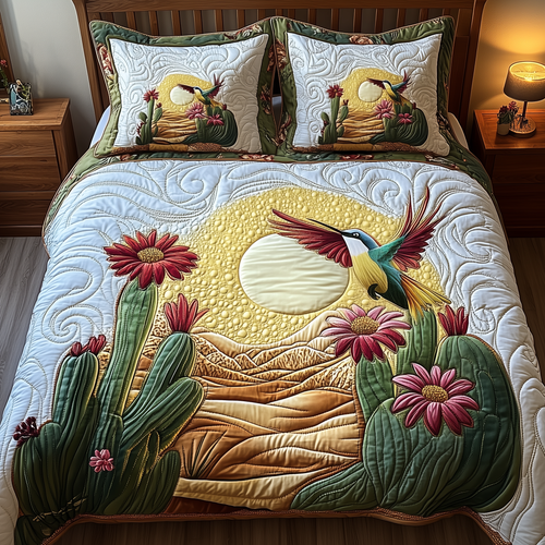 Southwest Spiritual Hummingbird 3-Piece Quilted Bedding Set GFTOTP1904