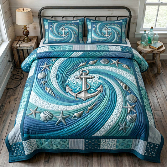 Anchor Breeze 3-Piece Quilted Bedding Set GFTOTP19087