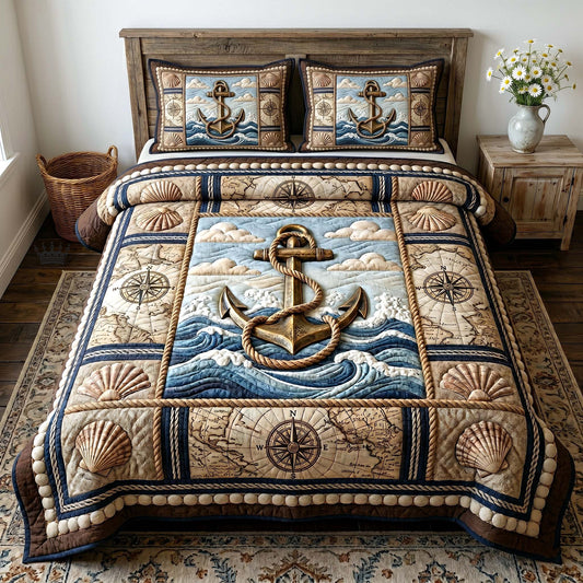Anchor Breeze 3-Piece Quilted Bedding Set GFTOTP19092