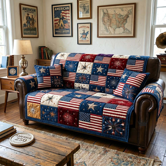 Heritage Patch Quilted Sofa Cover GFTOTP19093