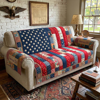 Heritage Patch Quilted Sofa Cover GFTOTP19095