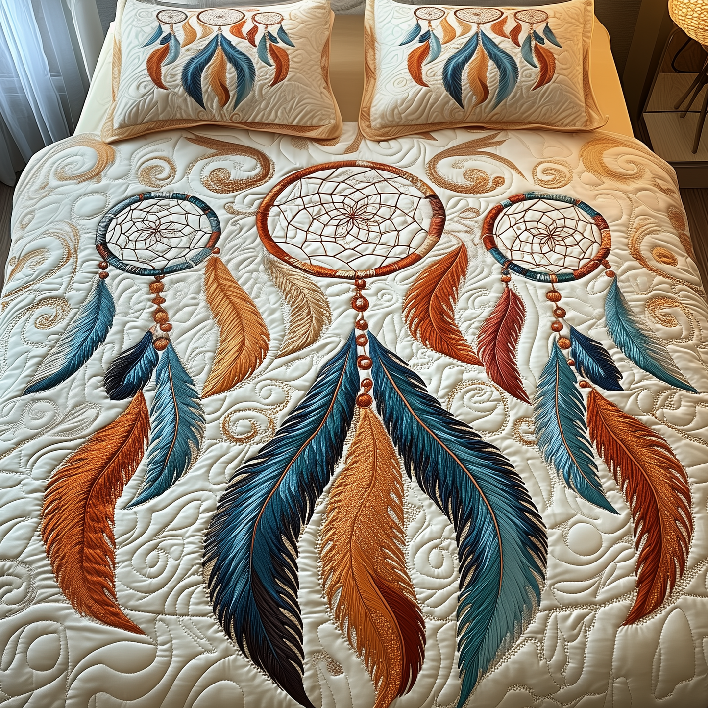 Southwest Spiritual Dreamcatcher 3-Piece Quilted Bedding Set GFTOTP1911