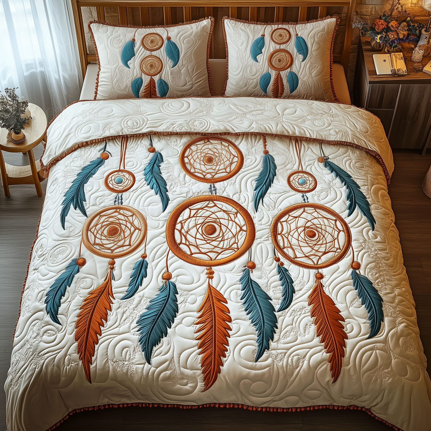 Southwest Spiritual Dreamcatcher 3-Piece Quilted Bedding Set GFTOTP1912