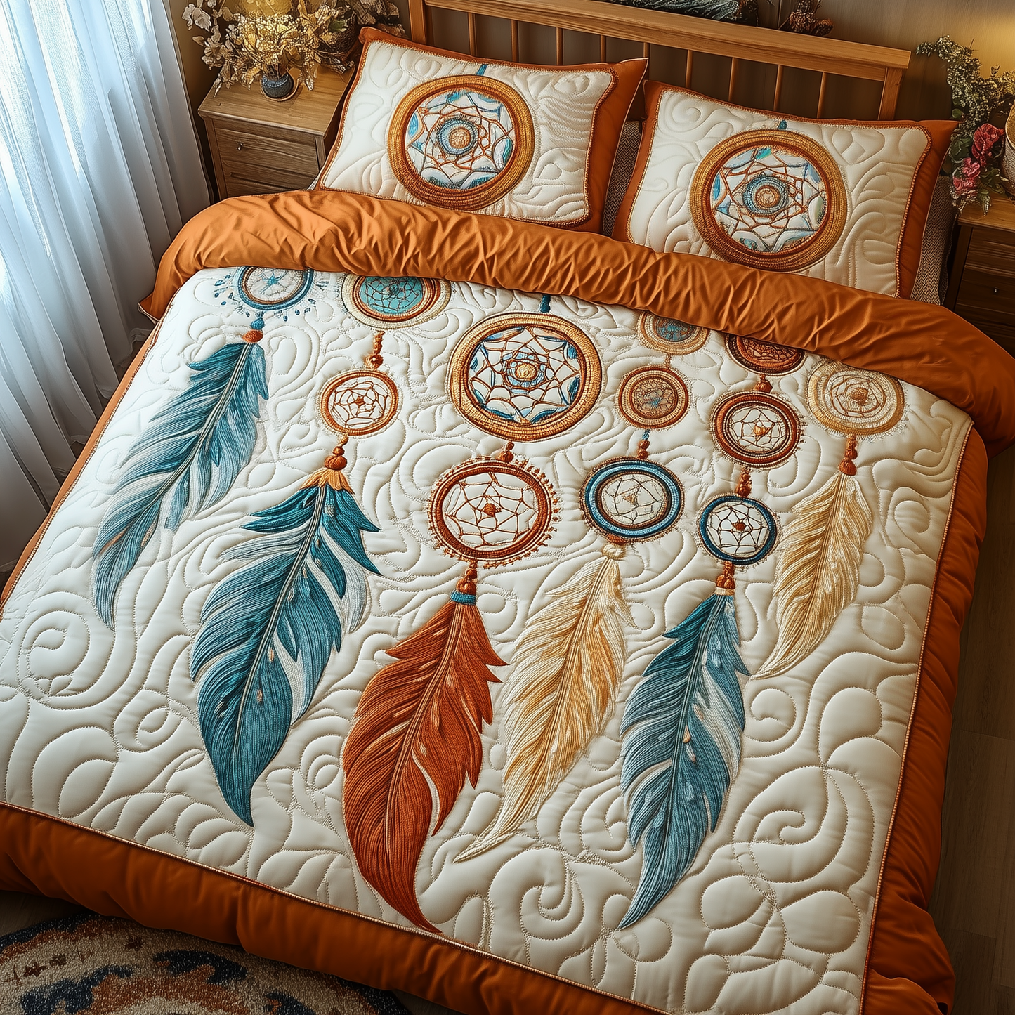 Southwest Spiritual Dreamcatcher 3-Piece Quilted Bedding Set GFTOTP1913