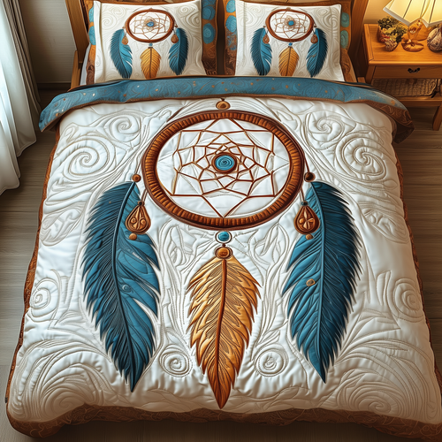 Southwest Spiritual Dreamcatcher 3-Piece Quilted Bedding Set GFTOTP1915