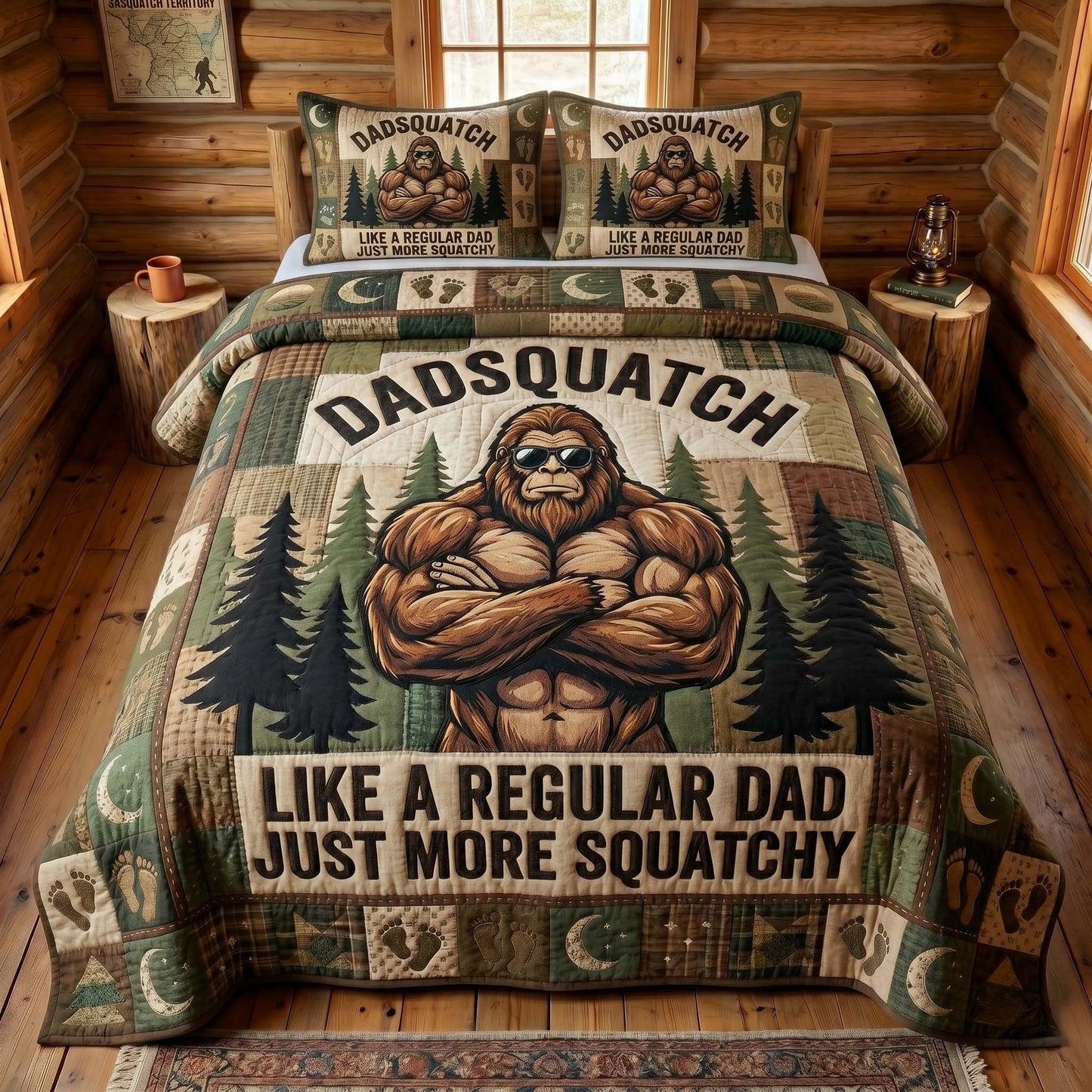 Sasquatch Dad 3-Piece Quilted Bedding Set GFTOTP19205