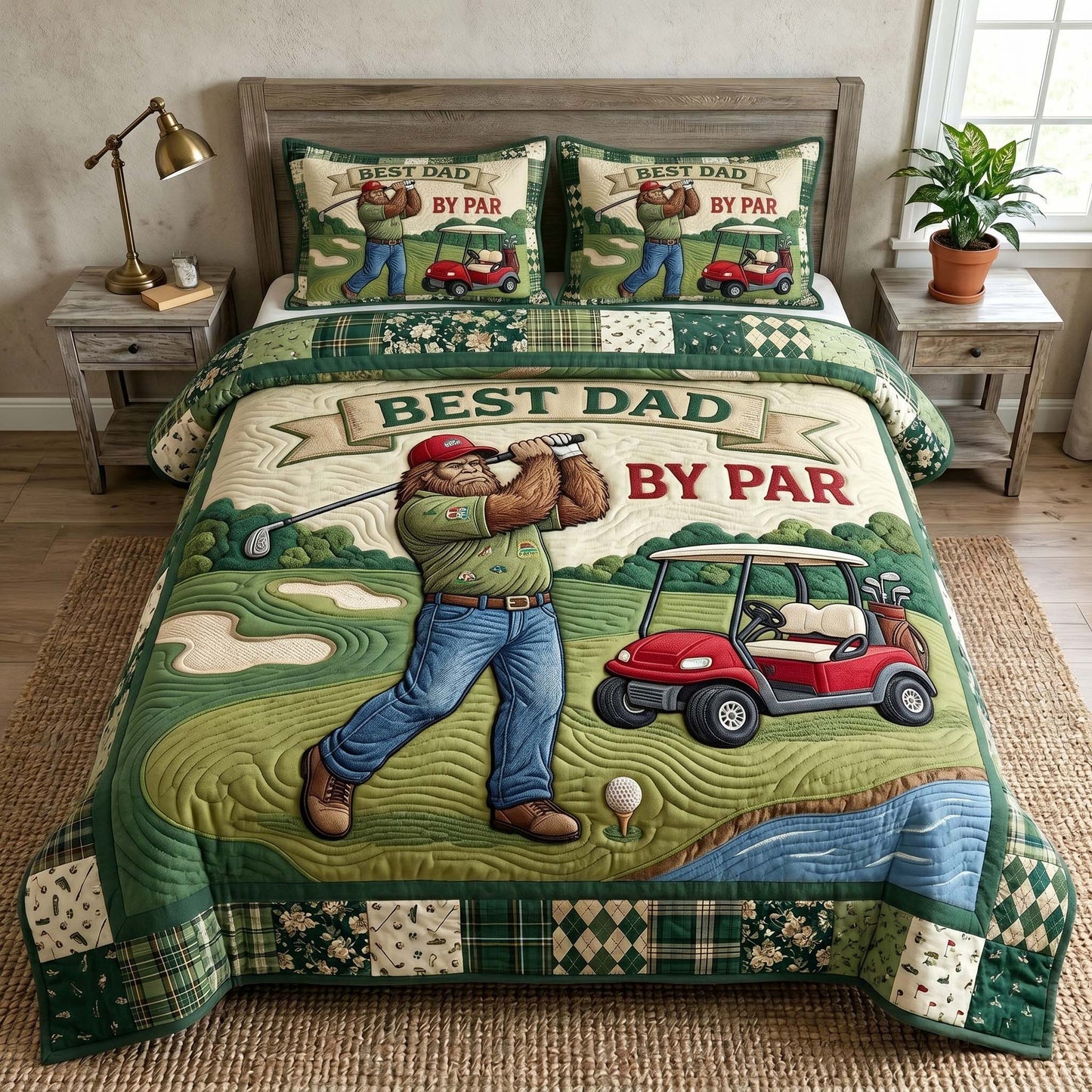 Sasquatch Dad 3-Piece Quilted Bedding Set GFTOTP19206