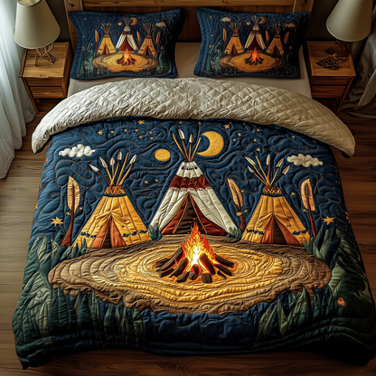 Native American Tent 3-Piece Quilted Bedding Set GFTOTP1921